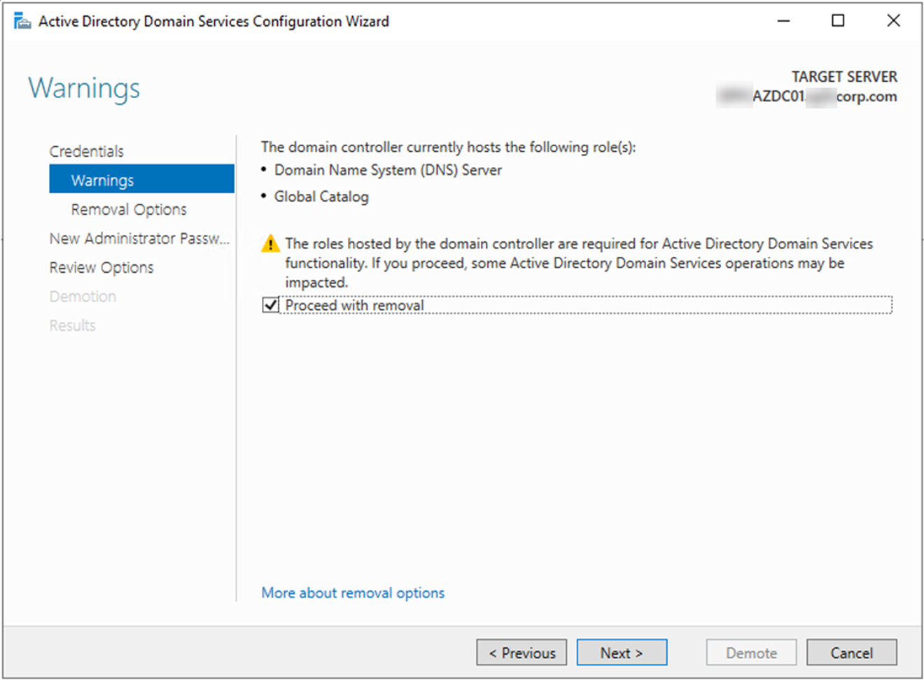 101120 0520 HowtoDemote13 - How to Demote Microsoft Windows Server 2019 Domain Controller Virtual Machine at Azure