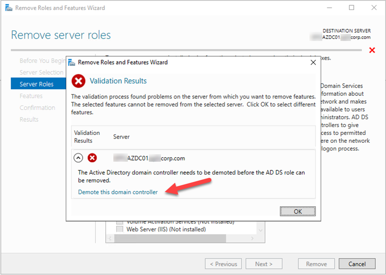101120 0520 HowtoDemote11 - How to Demote Microsoft Windows Server 2019 Domain Controller Virtual Machine at Azure