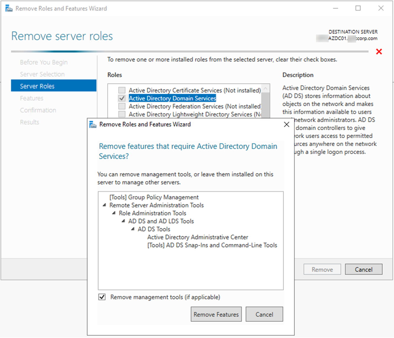 101120 0520 HowtoDemote21 - How to Demote Microsoft Windows Server 2019 Domain Controller Virtual Machine at Azure
