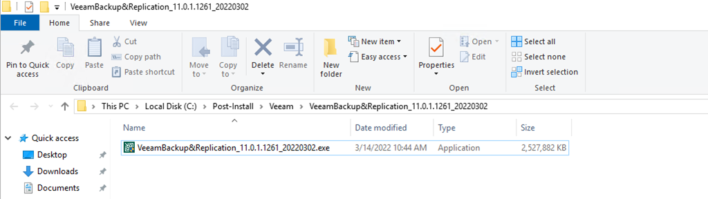 031422 1949 Howtoinstal2 - How to install cumulative patches 11.0.1.1261 P20220302 for Veeam Backup & Replication 11a