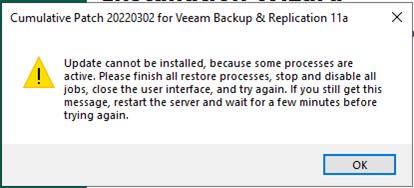 031422 1949 Howtoinstal5 - How to install cumulative patches 11.0.1.1261 P20220302 for Veeam Backup & Replication 11a