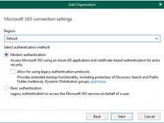 041422 1611 Howtoaddorg3 240x180 - How to add organization with Modern app-only authentication and register a new Azure AD application automically for Veeam Backup for Microsoft Office 365