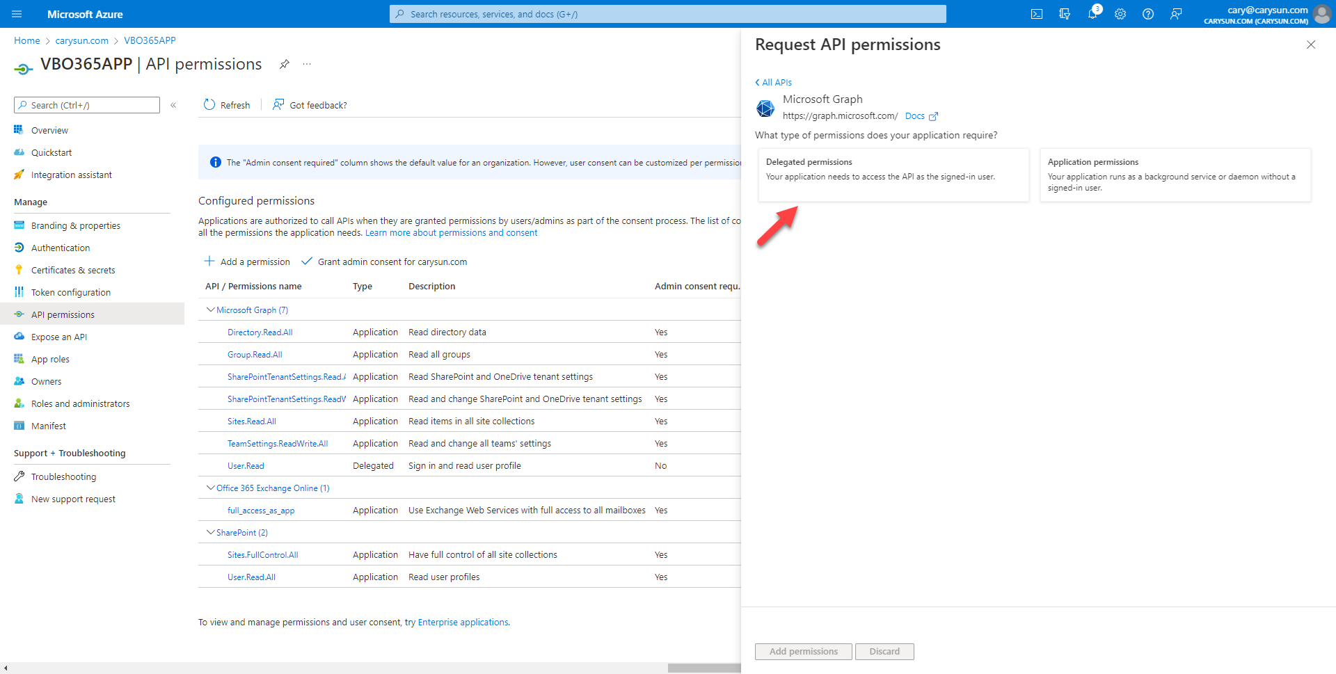 042022 1642 Howtoconfig28 - How to configure Azure AD Application Permissions for Modern App-Only Authentication of Veeam Backup for Microsoft 365