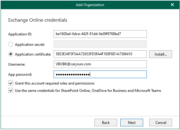 042722 1600 Howtoaddorg55 - How to add organizations with Modern Authentication and Legacy Protocols at Veeam Backup for Microsoft 365