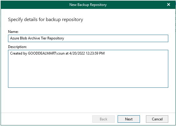 060122 1633 HowtoMicros80 - How to add Microsoft Azure Archive Storage Repository with Azure archiver appliance at Veeam Backup for Microsoft 365