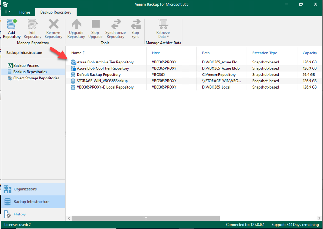 060122 1633 HowtoMicros92 - How to add Microsoft Azure Archive Storage Repository with Azure archiver appliance at Veeam Backup for Microsoft 365