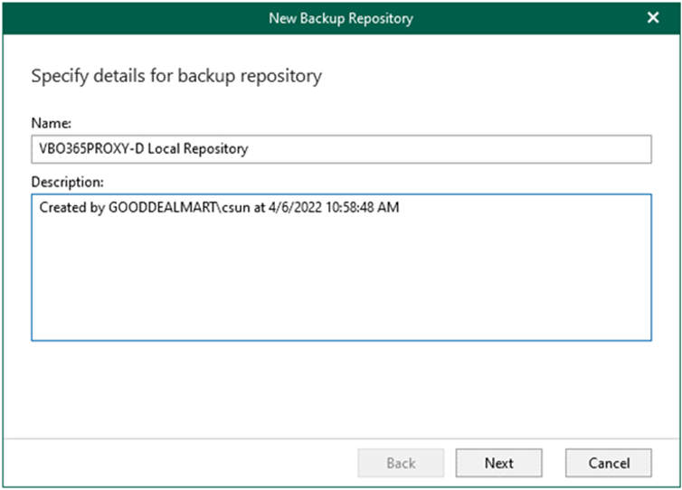 012723 1627 Howtoaddaba3 - How to add a backup proxy server’s local directory as a backup repository in Veeam Backup for Microsoft 365 v6.0