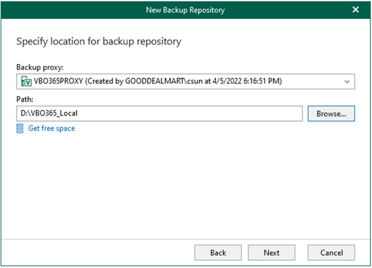 012723 1627 Howtoaddaba7 - How to add a backup proxy server’s local directory as a backup repository in Veeam Backup for Microsoft 365 v6.0