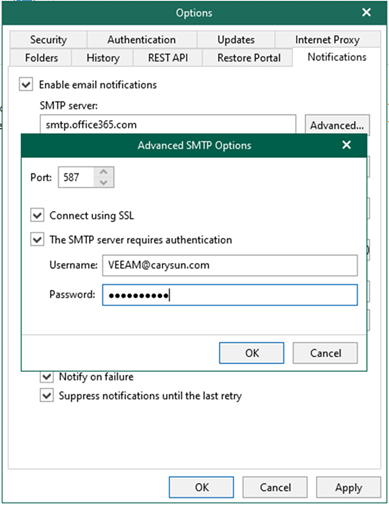 012823 1955 Howtoconfig14 - How to configure notification settings with a Microsoft 365 non-MFA account in Veeam Backup for Microsoft 365 v6