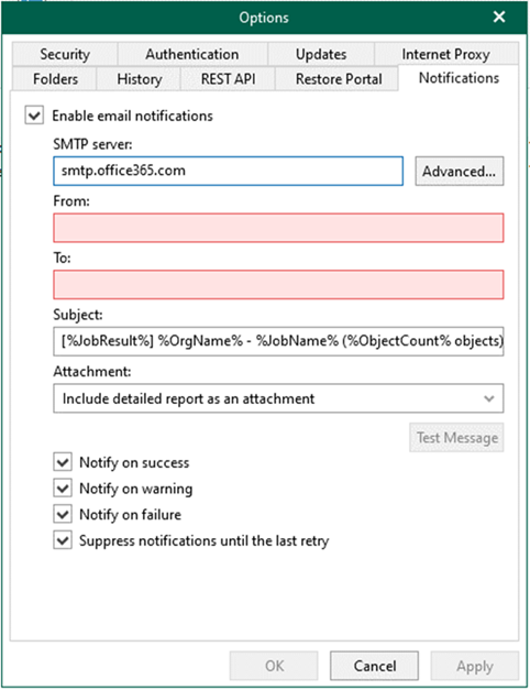 012823 2118 Howtoconfig34 - How to configure notification settings with a Microsoft 365 MFA account in Veeam Backup for Microsoft 365 v6