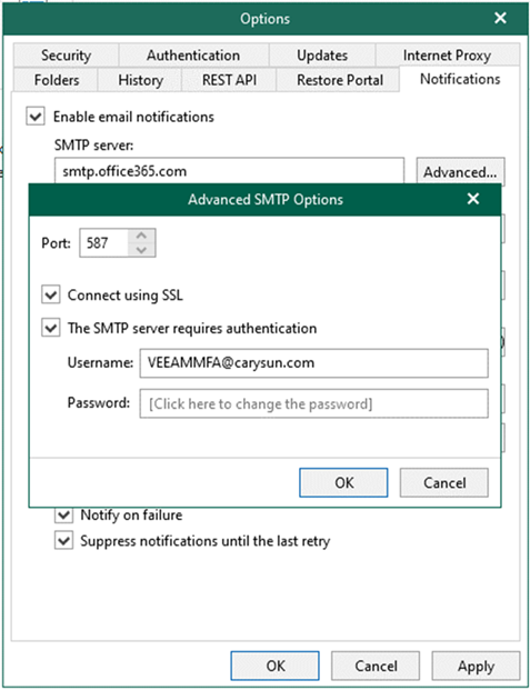 012823 2118 Howtoconfig35 - How to configure notification settings with a Microsoft 365 MFA account in Veeam Backup for Microsoft 365 v6