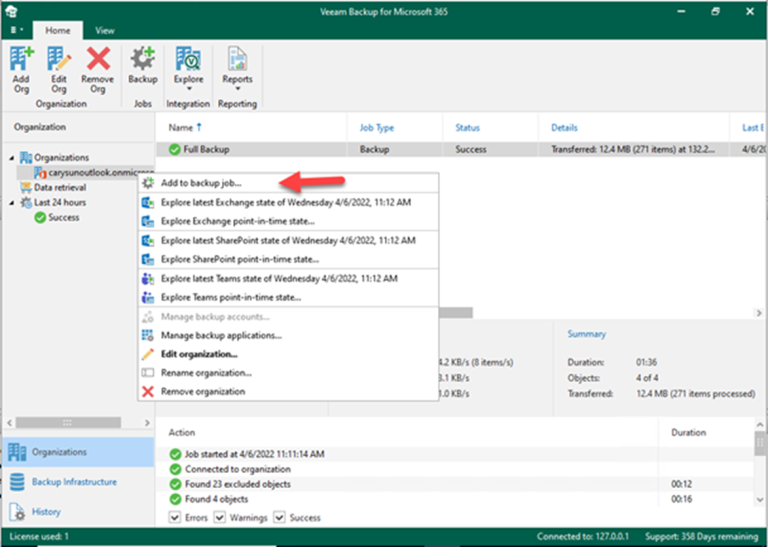 012823 2225 Howtocreate1 768x547 - How to create a backup job to backup the specific users, groups, sites, teams, and organizations in Veeam Backup for Microsoft 365 v6