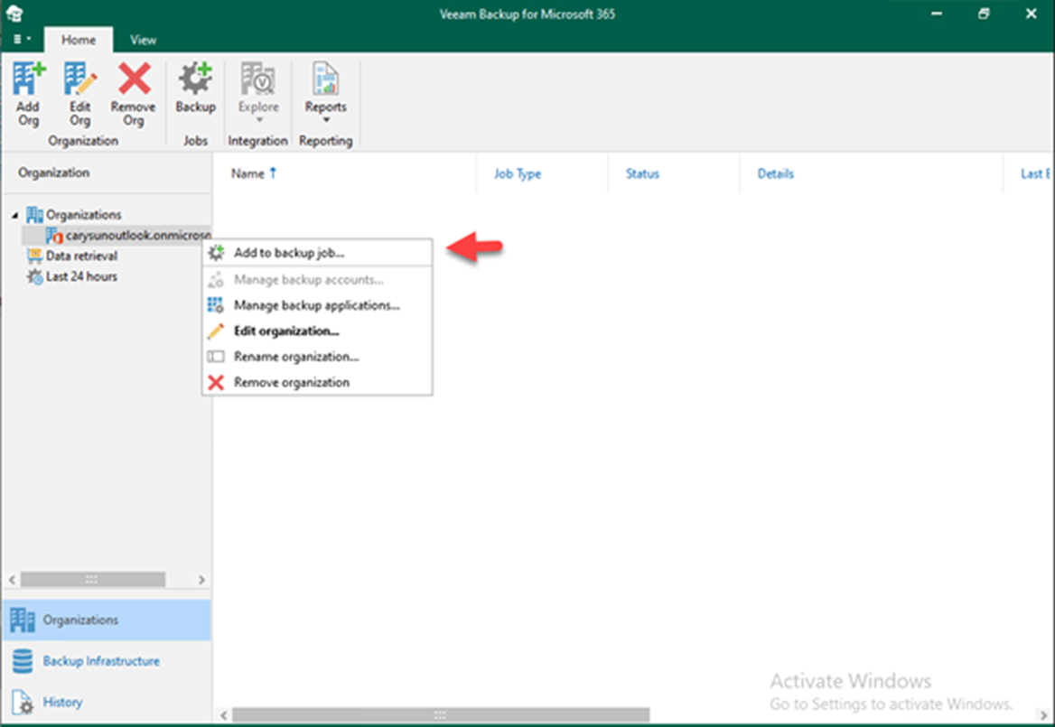 012923 1856 Howtocreate1 - How to create a backup job to backup the organization objects to Azure blob cool tier repository in Veeam Backup for Microsoft 365 v6