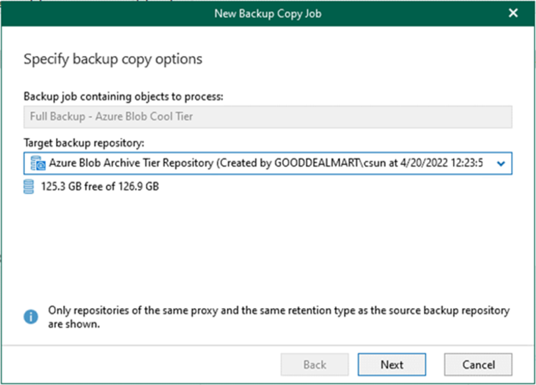 012923 1934 Howtocreate2 768x551 - How to create a backup copy job with Azure blob archive tier in Veeam Backup for Microsoft 365 v6