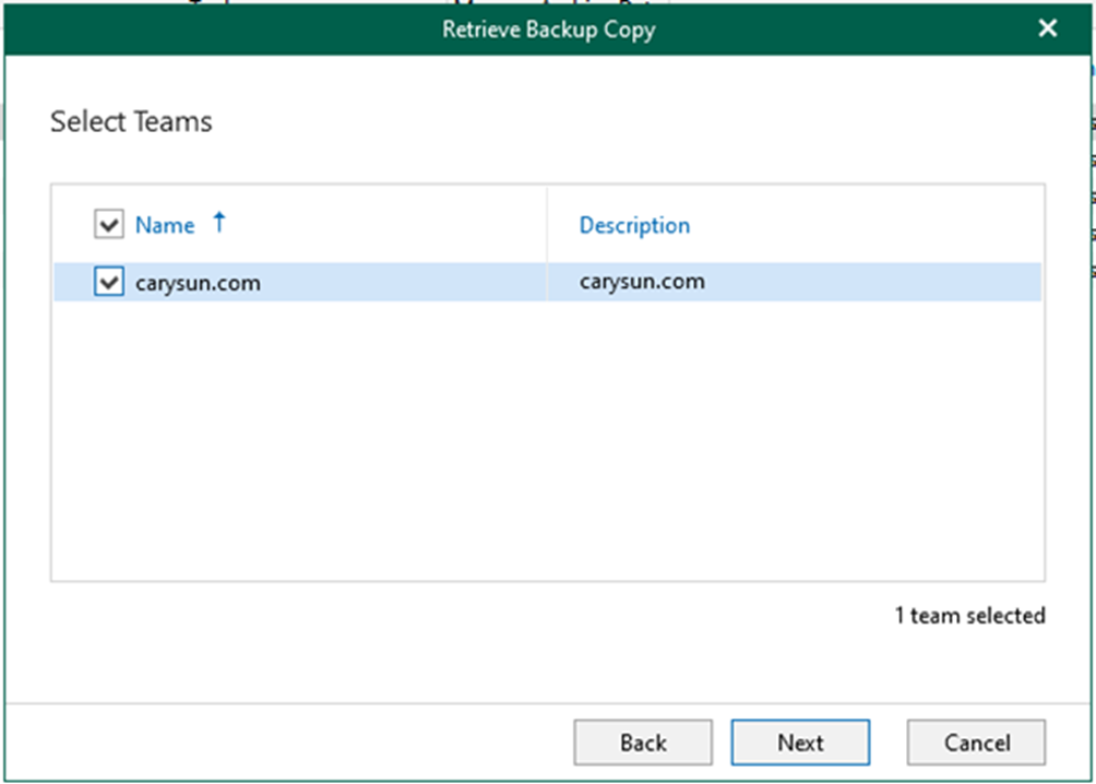 012923 2135 Howtocreate7 - How to create a Teams data retrieval job in Veeam Backup for Microsoft 365 v6