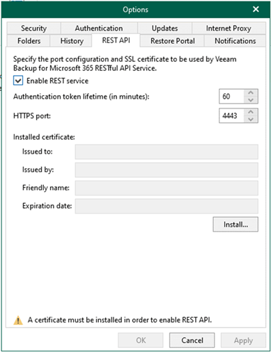 020523 0441 Howtoconfig3 - How to configure REST API settings for the Veeam Backup for Microsoft 365 v6 Restore Portal