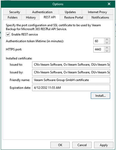020523 0441 Howtoconfig6 - How to configure REST API settings for the Veeam Backup for Microsoft 365 v6 Restore Portal