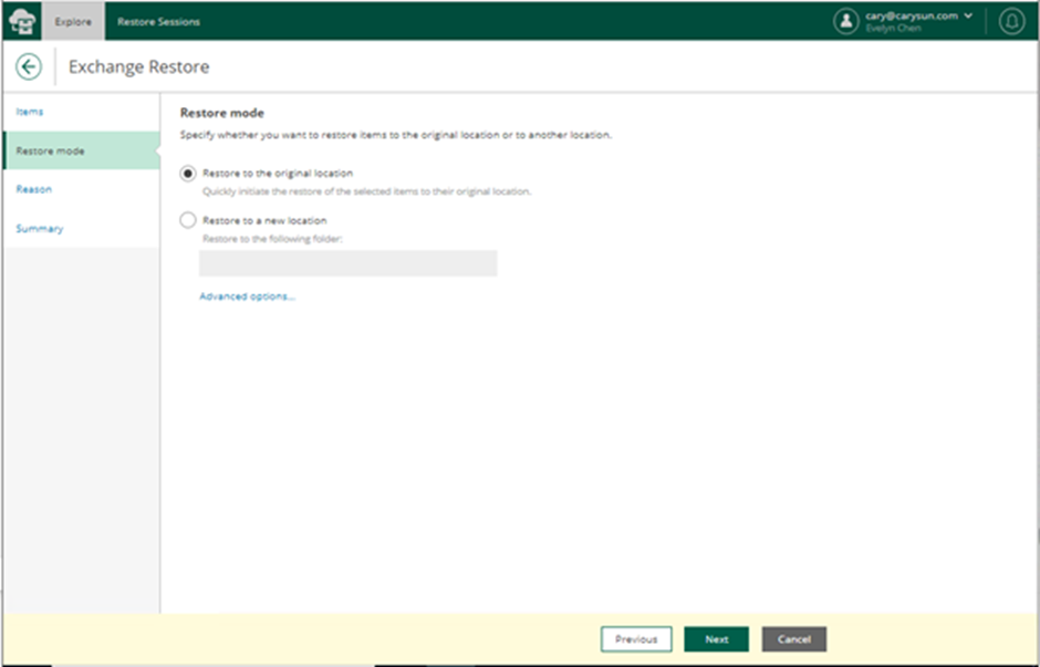 020523 2008 Howtorestor12 - How to restore Exchange Online data from the Veeam Backup for Microsoft 365 v6 Restore Portal