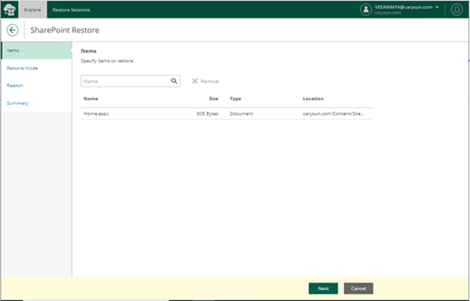 020523 2032 Howtorestor8 - How to restore SharePoint Online data from the Veeam Backup for Microsoft 365 v6 Restore Portal