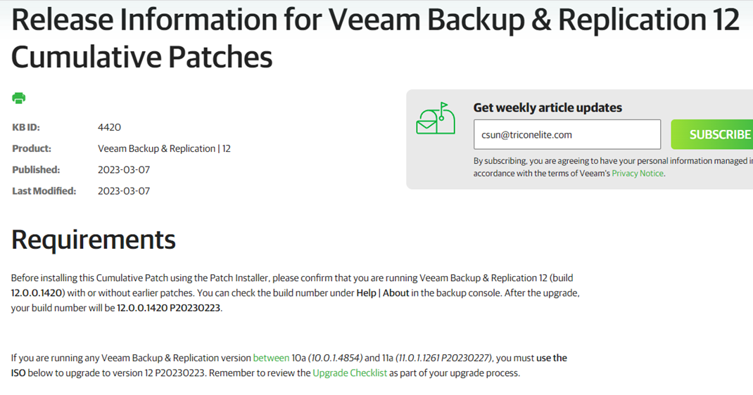 030723 2303 HowtoInstal1 - How to Install Veeam Backup & Replication 12 Cumulative Patches P20230223