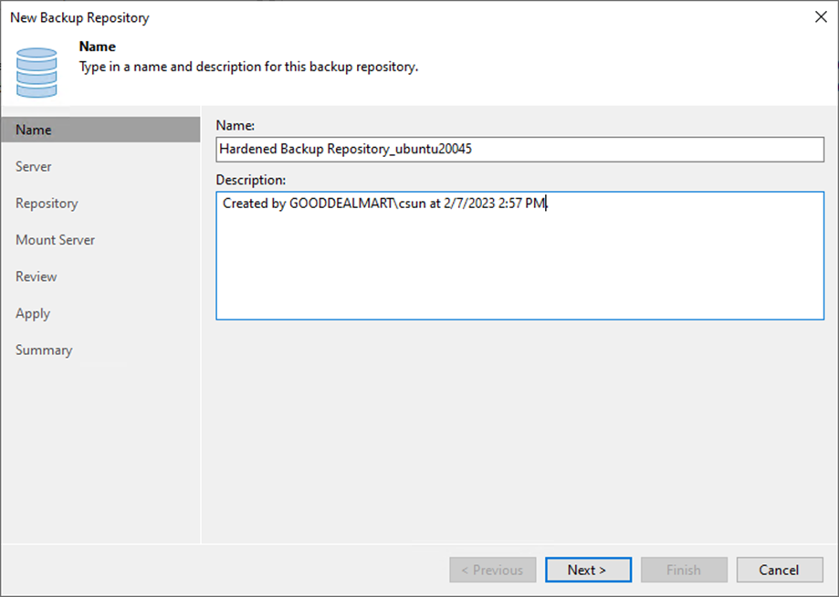 082523 1748 Howtoaddthe5 - How to add the Linux Server’s local directory as a Hardened Backup Repository at Veeam Backup and Replication v12