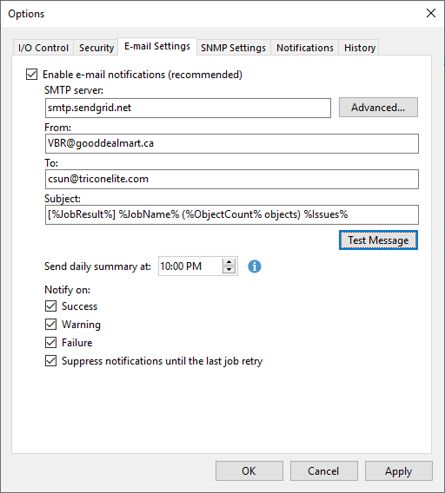 082723 1811 Howtoconfig50 - How to configure Notification with Free SendGrid Account of Azure at Veeam Backup and Replication v12
