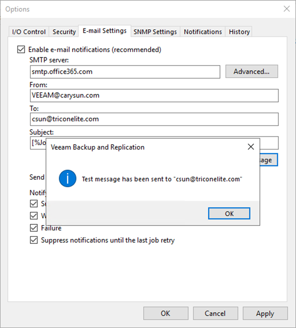 082723 1841 Howtoconfig19 - How to configure Notification with Microsoft 365 NON-MFA Account at Veeam Backup and Replication v12