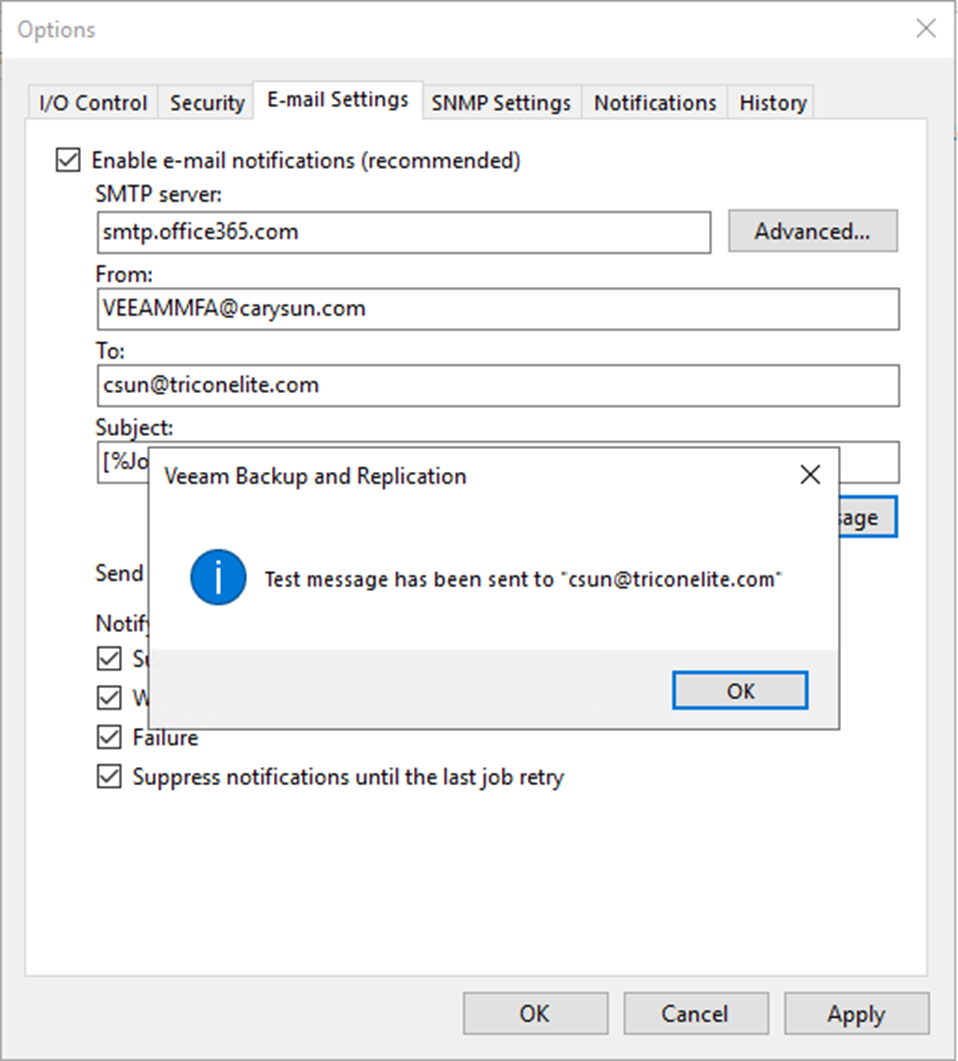 082723 1927 Howtoconfig40 - How to configure Notification with Microsoft 365 MFA Account at Veeam Backup and Replication v12