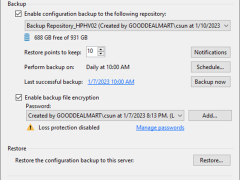 082723 2001 Howtoenable8 240x180 - How to enable Configuration Backup at Veeam Backup and Replication v12