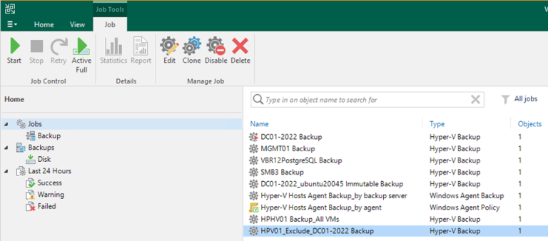 092423 0053 Howtocreate32 768x338 - How to create a Backup job to backup the VMS portion of the Hyper-V Host at Veeam Backup and Replication v12
