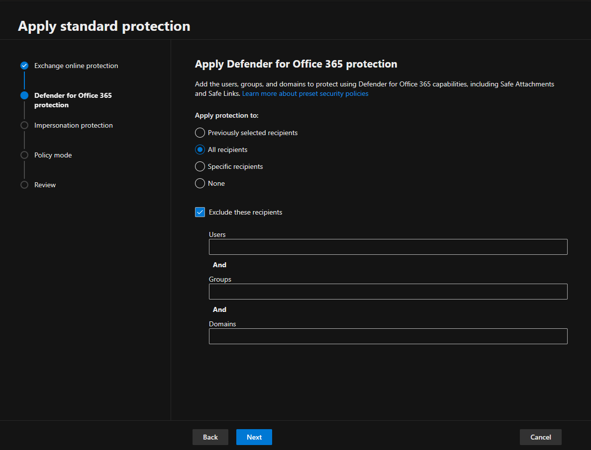 032024 2156 Howtousethe7 - How to use the Microsoft Defender portal to assign Standard preset security policies to users