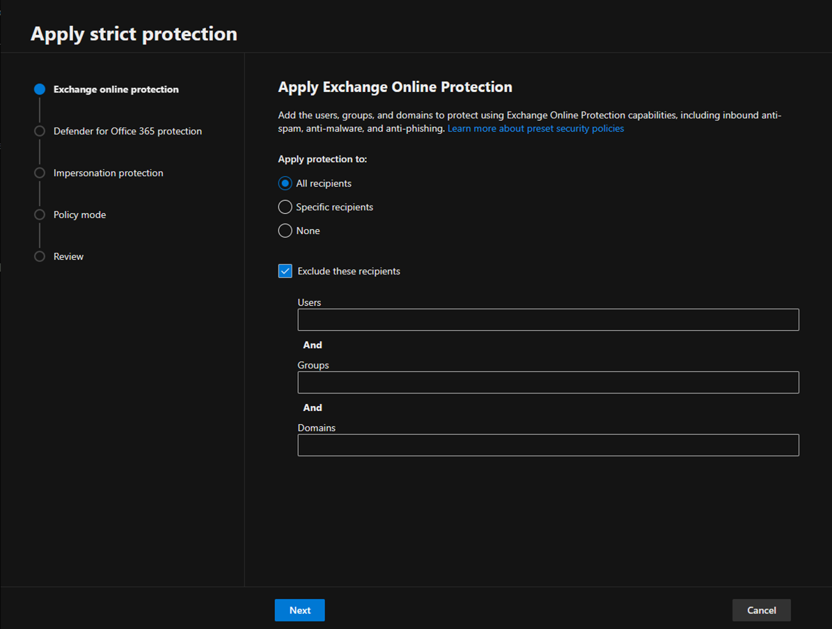 032124 1713 Howtousethe6 - How to use the Microsoft Defender portal to assign Strict preset security policies to users