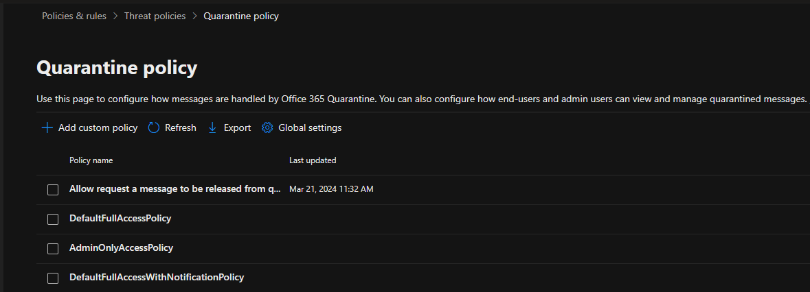 032124 1901 Howtocreate15 - How to create a Custom Quarantine Policy in Microsoft Deferent for Office 365